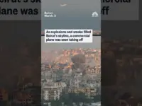 Beirut Airport Scene: Explosions Rock Skies Amidst Plane Takeoff