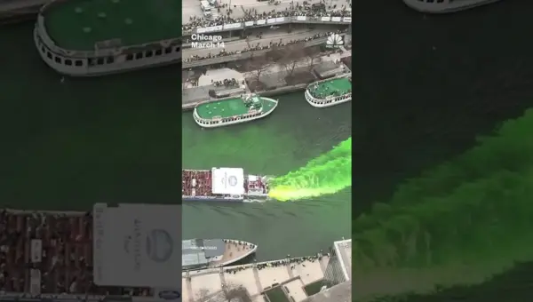 Chicago River Turns Emerald Green for St. Patrick’s Day Celebration
