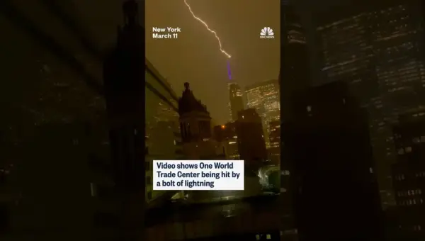 One World Trade Center Struck by Lightning in Dramatic Video