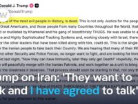 Trump Agrees to Talks with Iran After Major Strikes