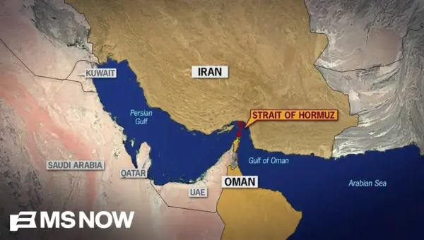 Vessel Ablaze in Strait of Hormuz Amidst Tensions