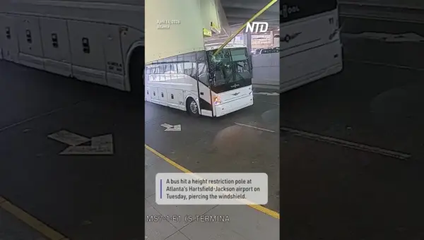 Bus Smashes Airport Pole: Warning Signs Fail Drivers?