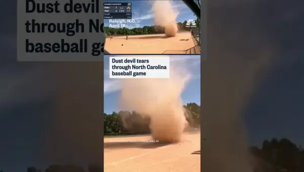 Dust Devil Disrupts NC Baseball Game, Sends Players Scrambling