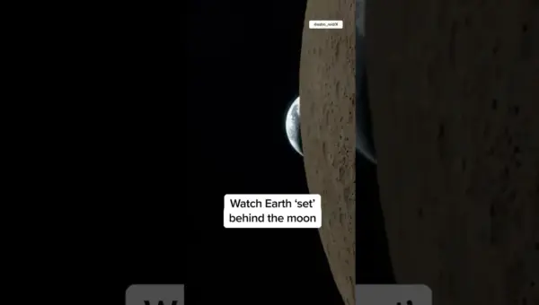 Earth Sets Behind Moon in Stunning Artemis II View
