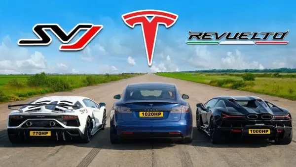 Electric Powerhouse Dominates Supercars in Thrilling Drag Race