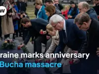 EU Leaders Visit Bucha, Demand Justice for War Crimes