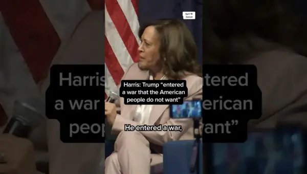 Harris: Trump Started Iran War Americans Don’t Want