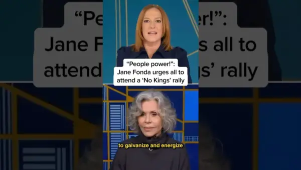 Jane Fonda Leads ‘No Kings’ Rally, Urges Mass Participation