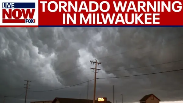 Milwaukee News Team Shelters During Live Tornado Coverage