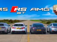 Porsche Turbo S Dominates German Super Sedan Drag Race