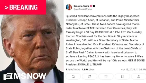 Trump Brokers 10-Day Israel-Lebanon Ceasefire