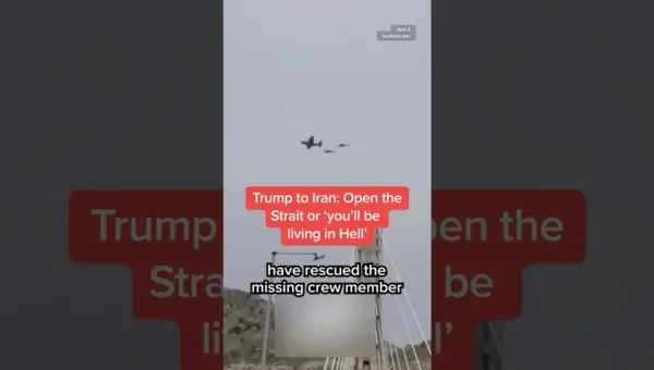 Trump Threatens Iran Over Strait, Claims Airman Rescued